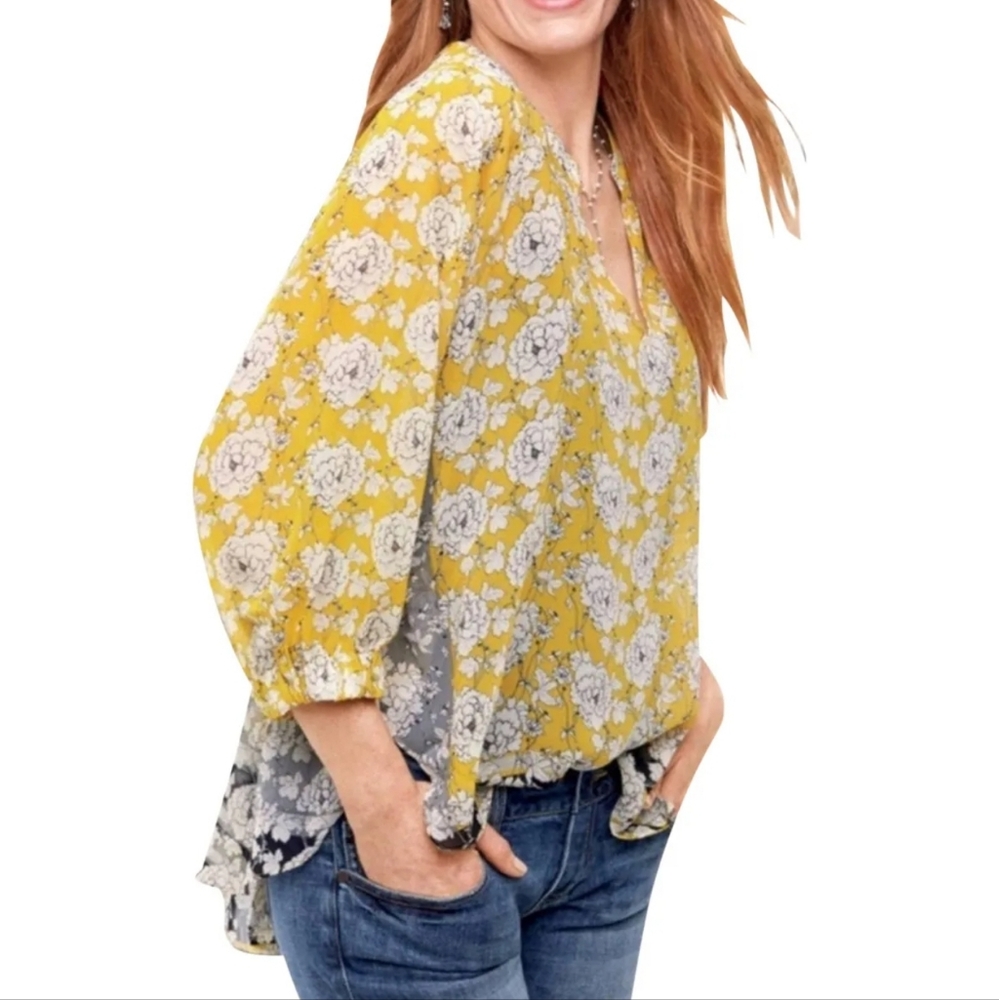 CAbi Amelia Gather Sheer Blouse Style RN# 54077 Size S women's